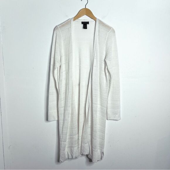 Design 365 White Eyelet Cardigan Cover-Up - Picture 1 of 8